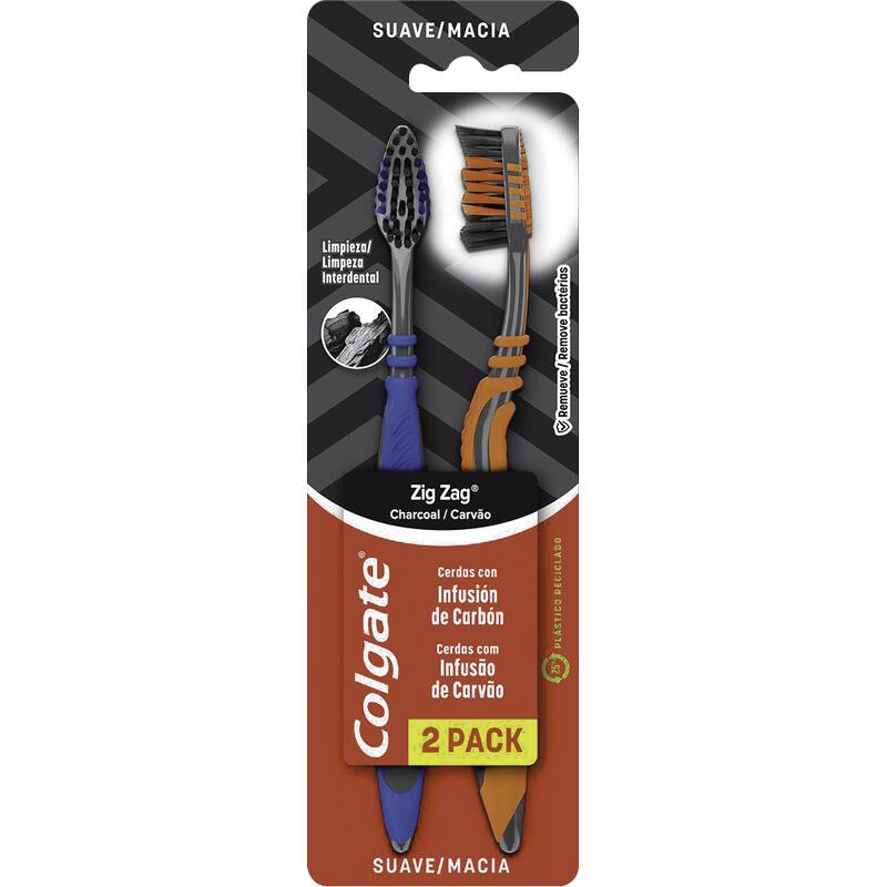 Encontraproduto.com.br - Escova Dental Zig Zag Carvão Colgate - 2 unidades