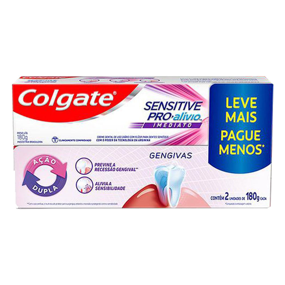 Creme Dental Colgate Sensitive Pro Alívio Gengiv 180g Com 2