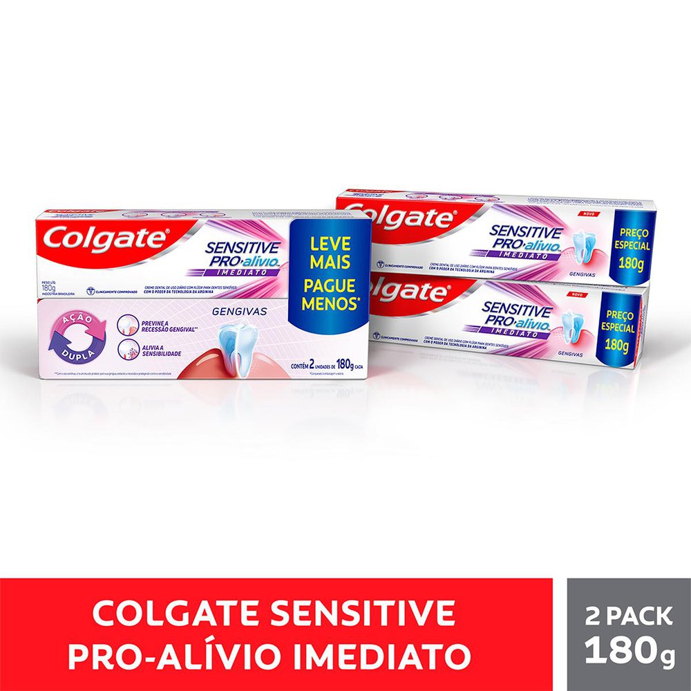 Encontraproduto.com.br - Creme Dental Colgate Sensitive Pro Alívio Gengiv 180g Com 2