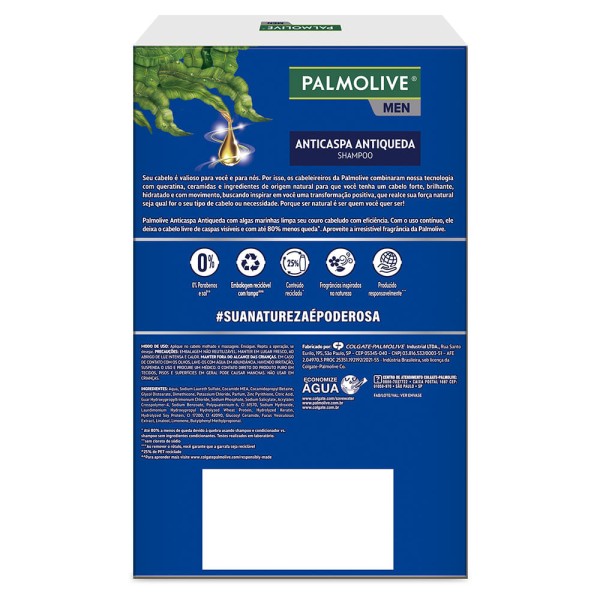 Encontraproduto.com.br - Shampoo Palmolive Men Anticaspa e Antiqueda Algas Marinhas 350ml c/ 2Unid
