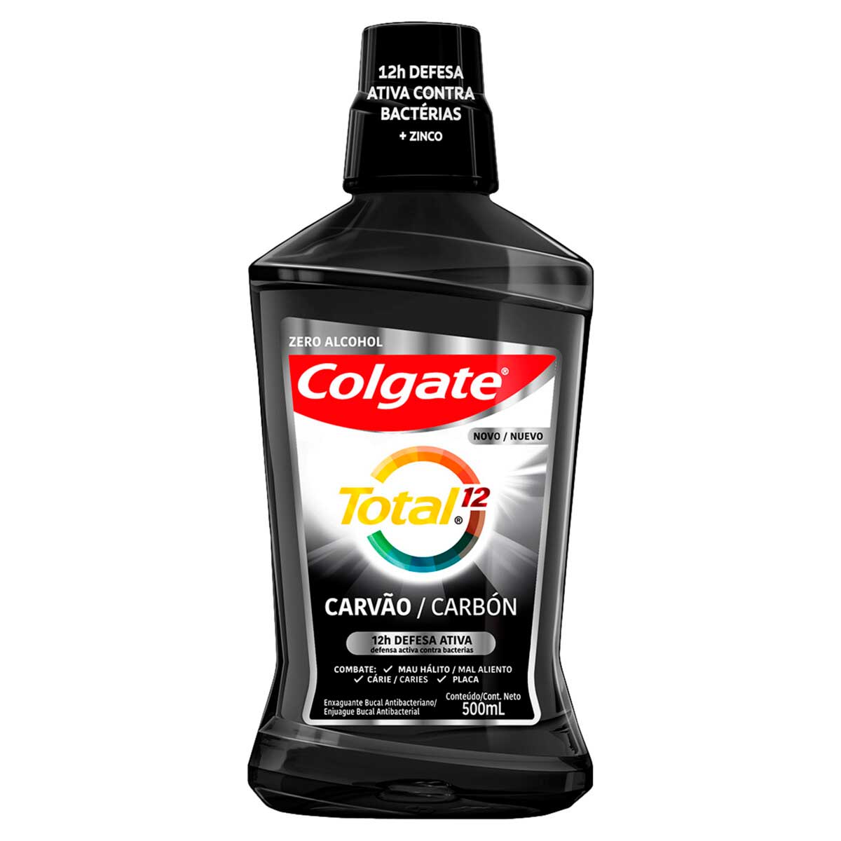 Encontraproduto.com.br - Enxaguante Bucal Colgate Total 12 Carvao Zero Alcool 500ml