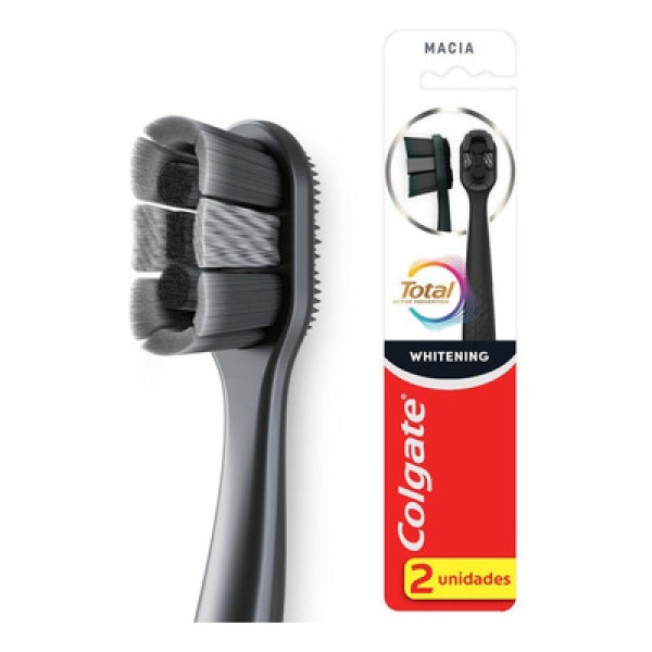 Encontraproduto.com.br - Escova Dental Colgate Total Active Prevention Suave/macia Whitening Com  2 Unidades
