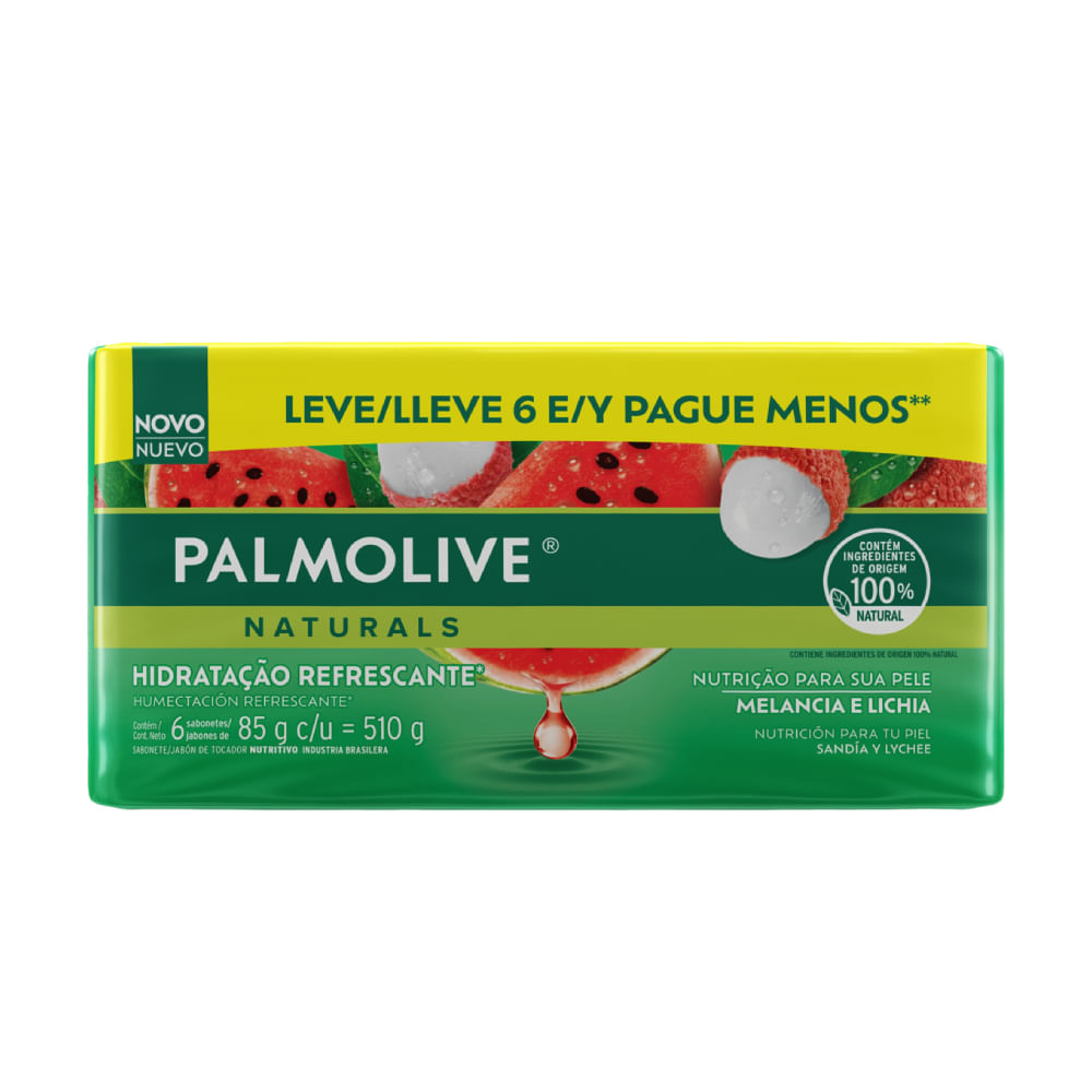 Sabonete em Barra Palmolive Naturals Hidratação Refrescante Melancia e Lichia 85g Leve 6 -