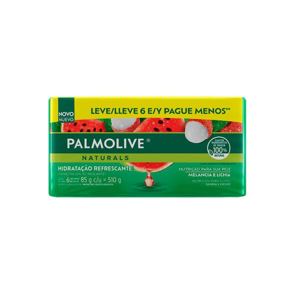 Encontraproduto.com.br - Sabonete em Barra Palmolive Naturals Hidratação Refrescante Melancia e Lichia 85g Leve 6 -