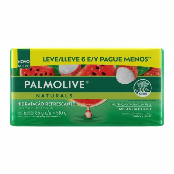 Encontraproduto.com.br - Sabonete em Barra Palmolive Naturals Hidratação Refrescante Melancia e Lichia 85g Leve 6 -