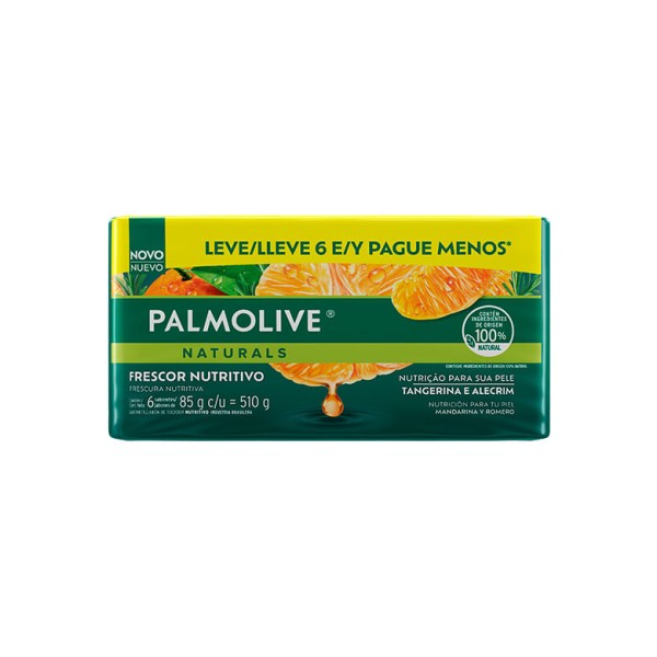 Encontraproduto.com.br - Sabonete em Barra Palmolive Naturals Frescor Nutritivo Tangerina e Alecrim 85g Leve 6 Pague Menos