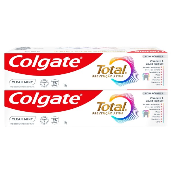 Encontraproduto.com.br - Creme Dental Colgate Total Clean Mint Pack com 2x150g