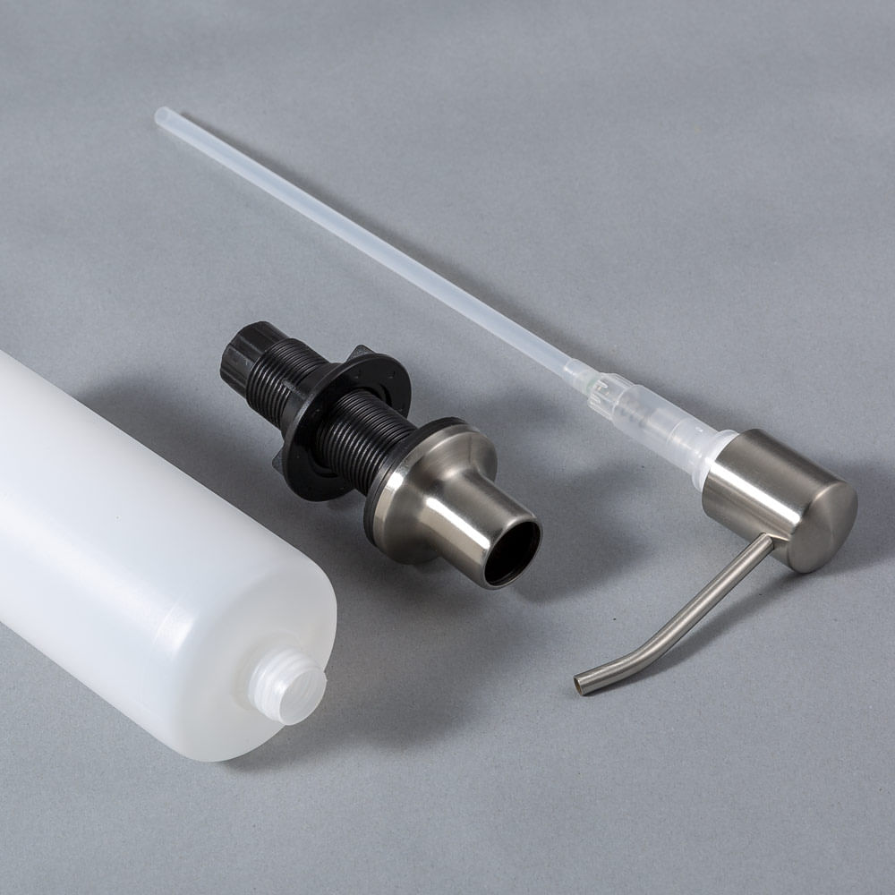 Encontraproduto.com.br - Dosador Detergente Sabão Líquido Inox Escovado Bancada 01AE