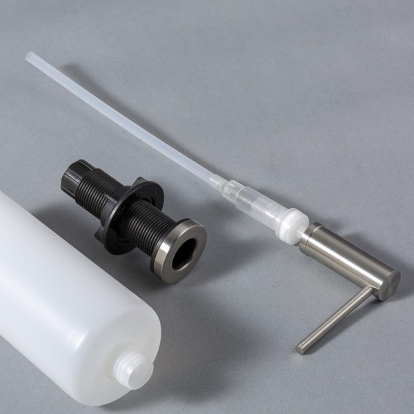 Encontraproduto.com.br - Dosador Detergente Sabão Líquido Inox Escovado Bancada 02AE