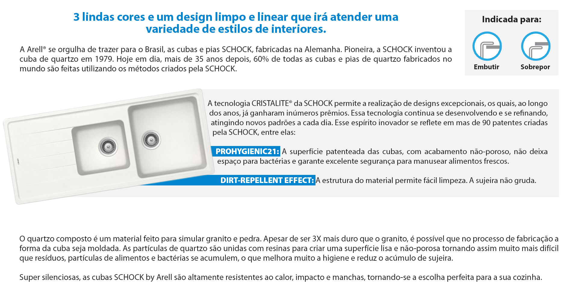 Encontraproduto.com.br - Cuba De Cozinha Em Quartzo Schock By Arell 201E