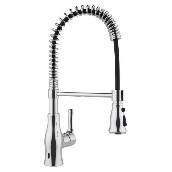 Torneira AREMC03 Misturador De Cozinha com Sensor 2 Jatos com Bica Móvel e Retrátil Cromado - Inox