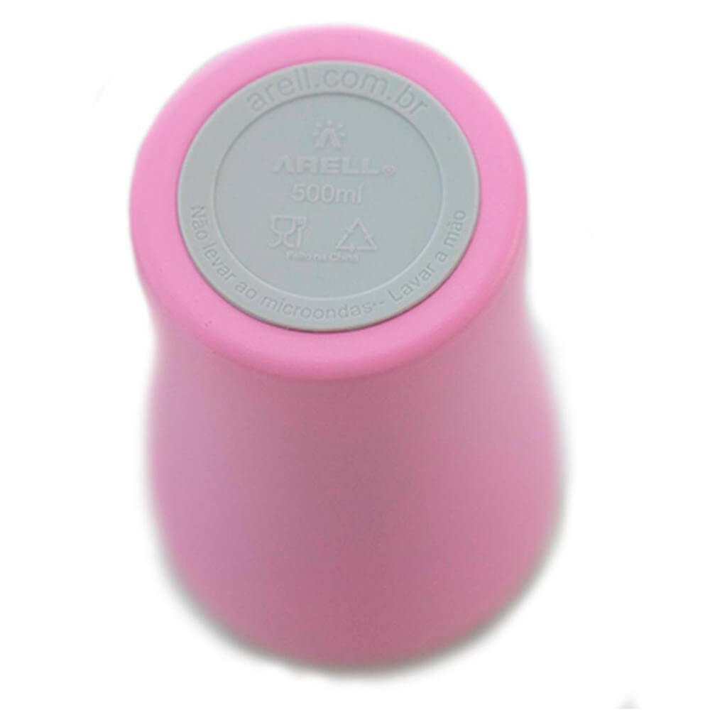 Encontraproduto.com.br - Copo Térmico Arell Tulip 500ml com Fundo Antirruído e Escudo de Cobre - Rosa