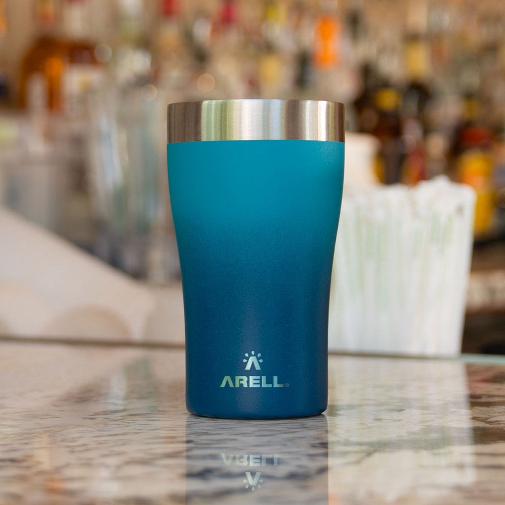 Encontraproduto.com.br - Copo Térmico Arell Tulip 500ml com Fundo Antirruído e Escudo de Cobre - Azul Degrade