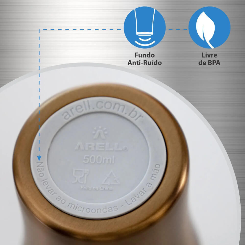 Encontraproduto.com.br - Copo Térmico Arell Tulip 500ml com Tampa Acrílica - Branco