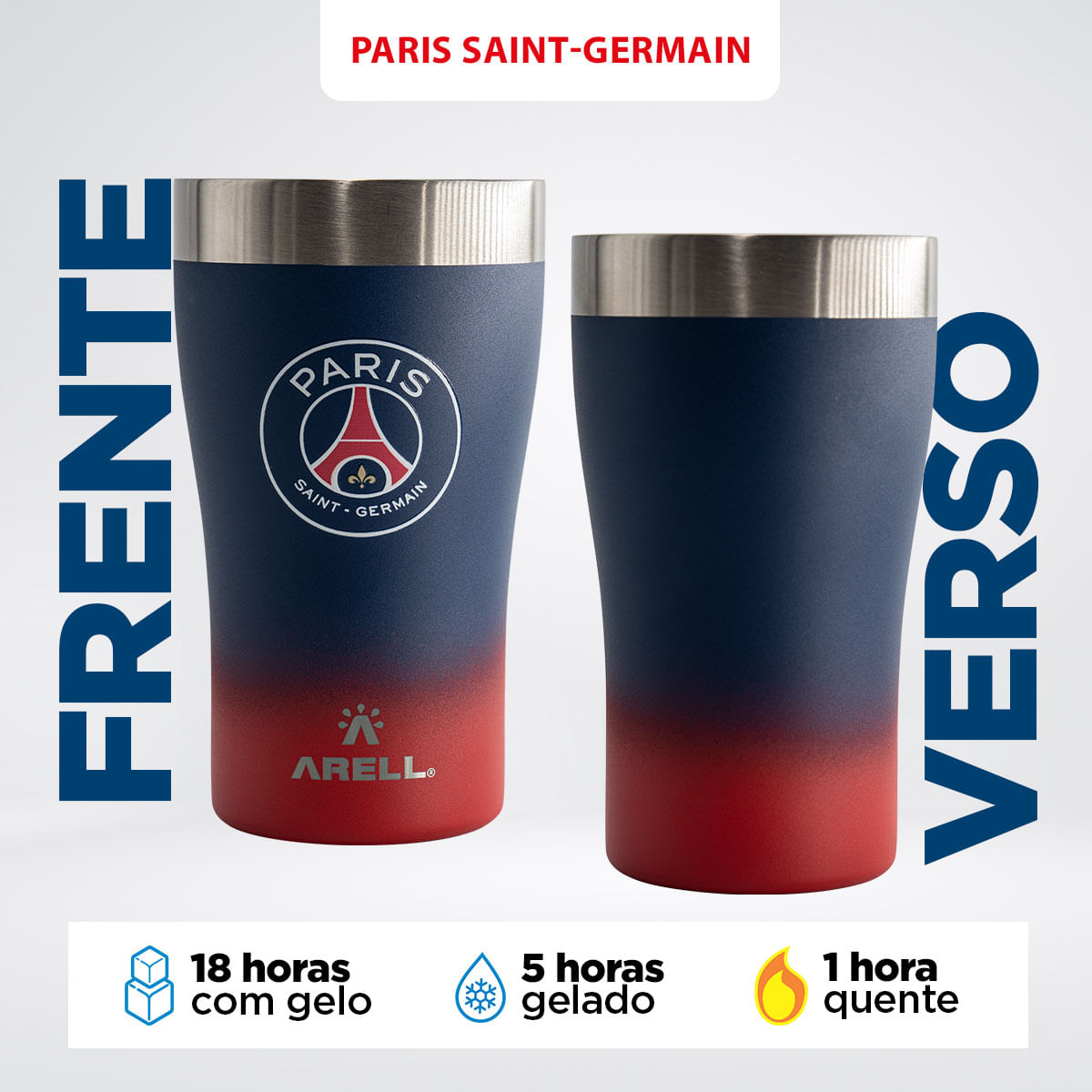 Encontraproduto.com.br - Copo Térmico Arell Inox a Vácuo 500ml  Oficial  PSG 01