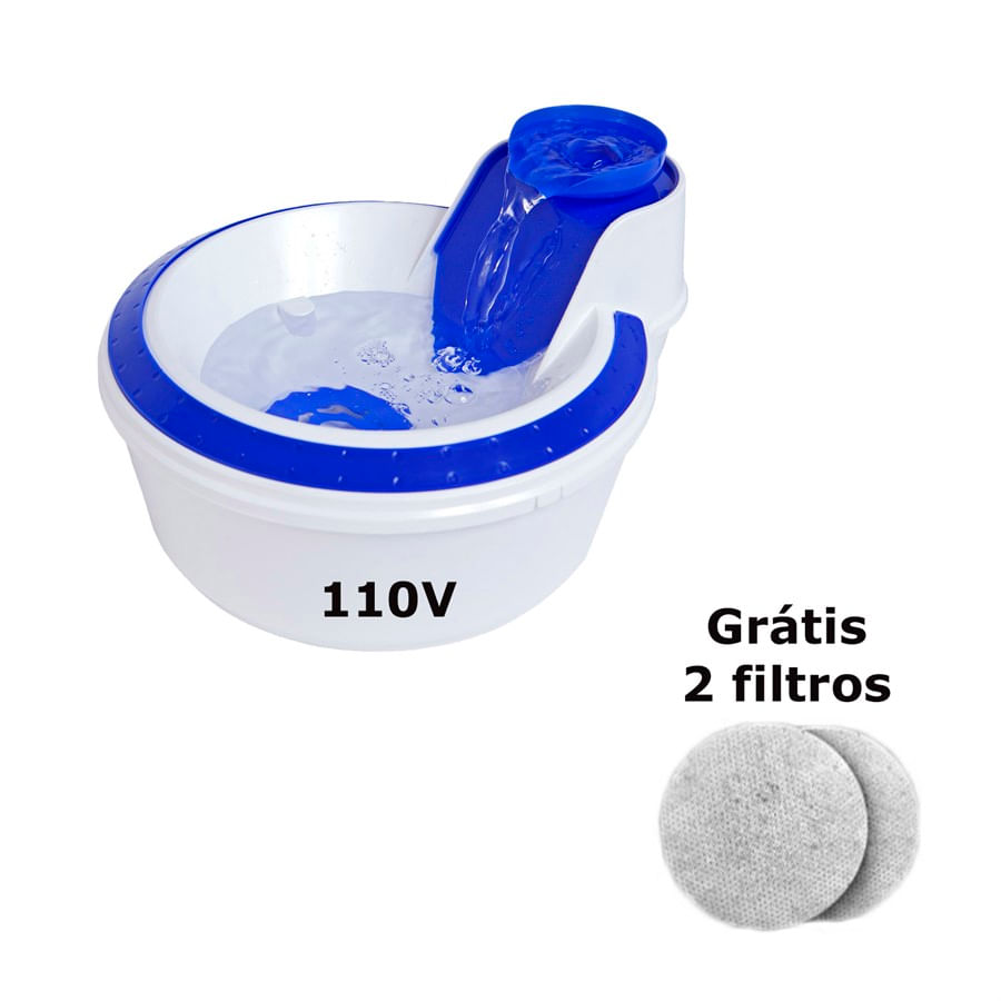 Fonte Bebedouro Cães Gatos 2L Petlon Azul 110V