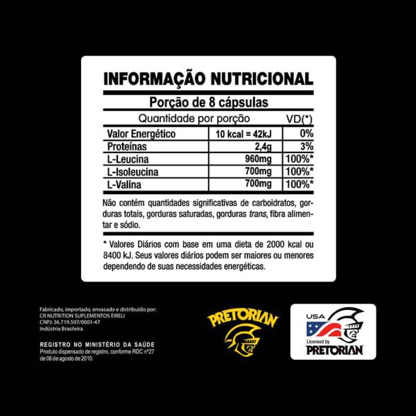 Encontraproduto.com.br - Bcaa 2.400 Pretorian Nutrition 120 Tabs