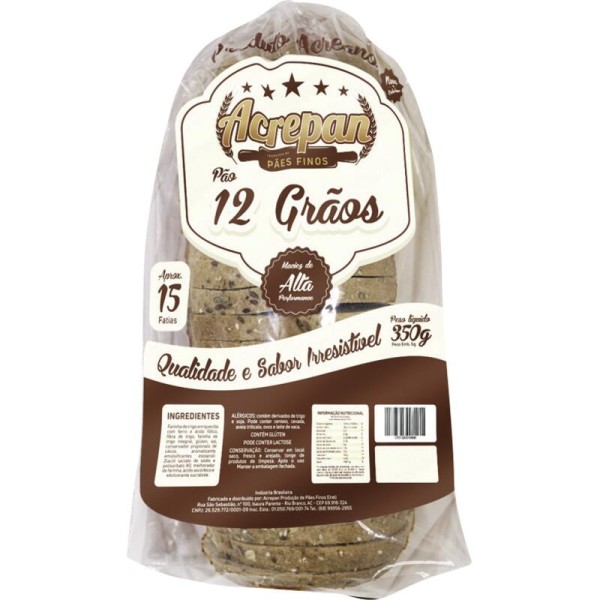 Encontraproduto.com.br - Pão 12 Grãos Acrepan Pacote com 350g