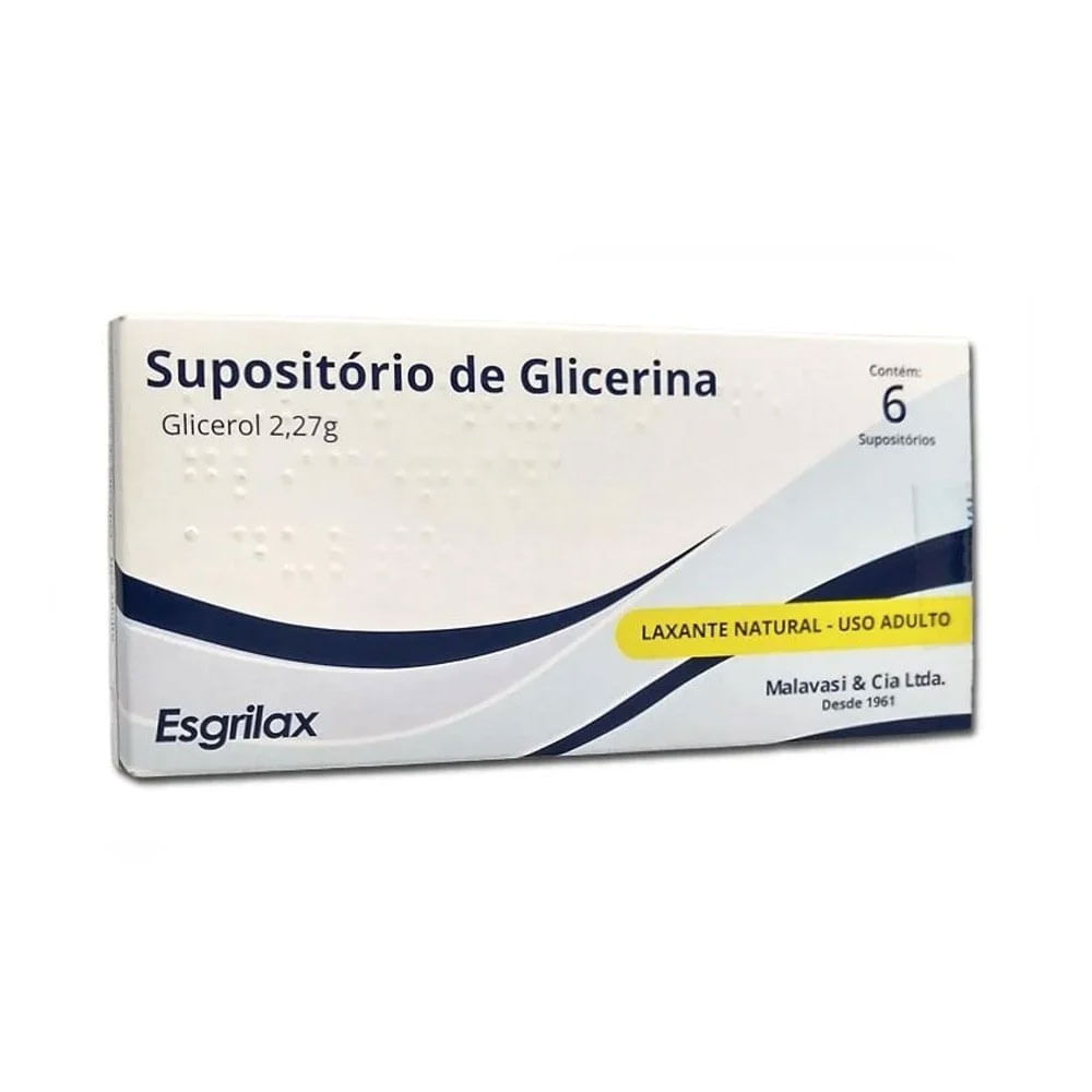 Supositório de Glicerina 2,27g Esgrilax 6 Unidades