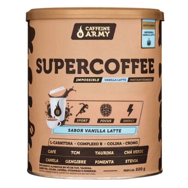 Encontraproduto.com.br - Supercoffee Vanilla Latte Caffeine Army 220g