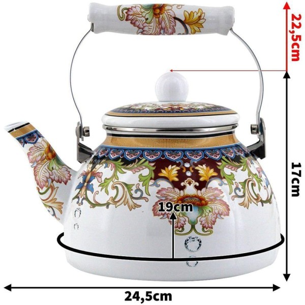 Encontraproduto.com.br - Chaleira Esmaltada Premium A5 Charm Indiana 2,5 Litros