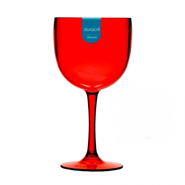 Encontraproduto.com.br - Taça Duracril Acrílica Para Gin Vermelho Traslúcido 580ml