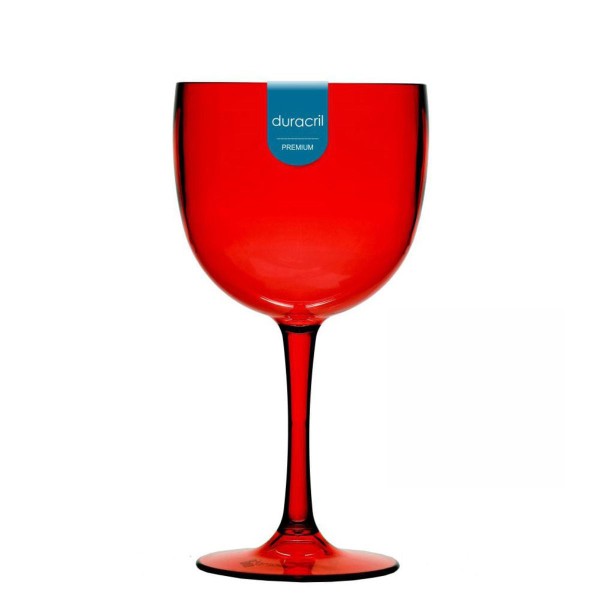Encontraproduto.com.br - Kit 12 Taças De Gin Tônica Acrílico 450 Ml Premium Vermelho