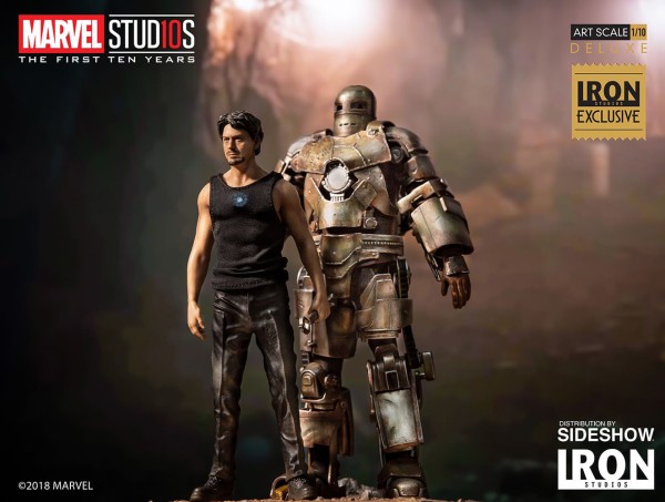 Encontraproduto.com.br - Iron Studios Tony Stark & Mark I Art Scale 1/10 Deluxe