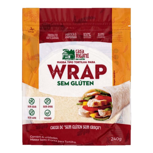 Encontraproduto.com.br - Massa para Wrap Sem Glúten Casa Rigani 240g