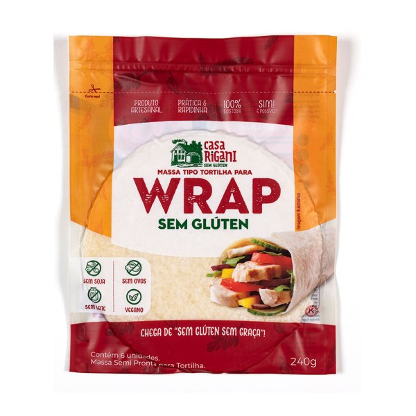 Massa para Wrap Sem Glúten Casa Rigani 240g
