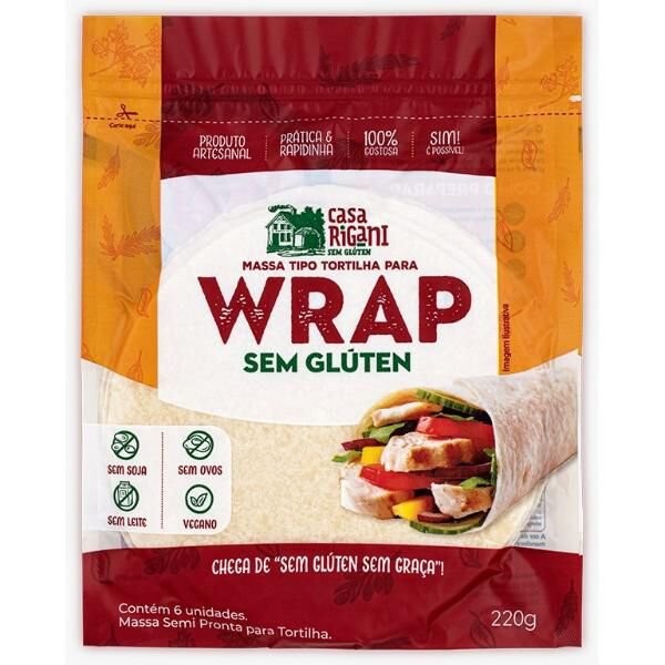 Encontraproduto.com.br - Massa para Wrap Sem Glúten Casa Rigani 240g