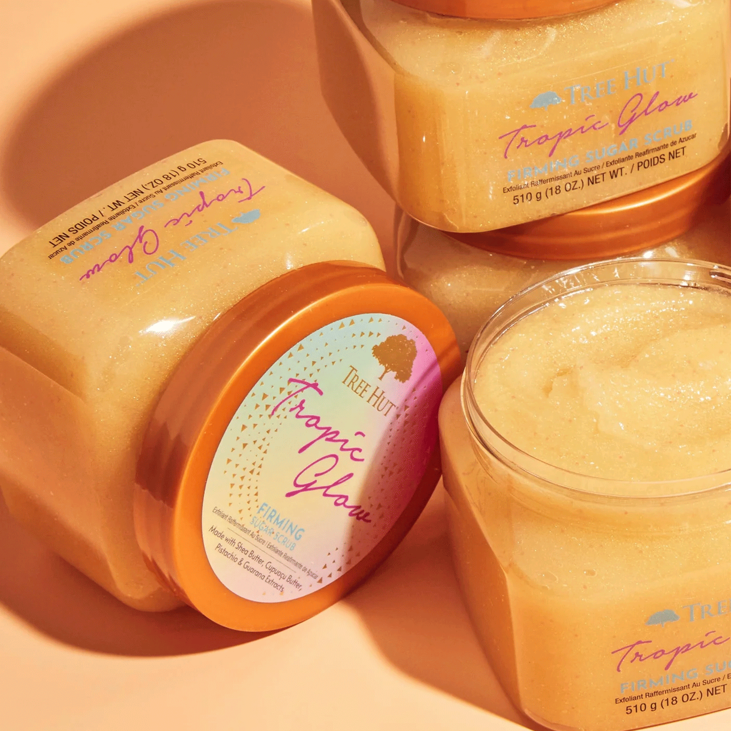 Encontraproduto.com.br - Tree Hut Firming Tropic Glow - Esfoliante Firmador 510g