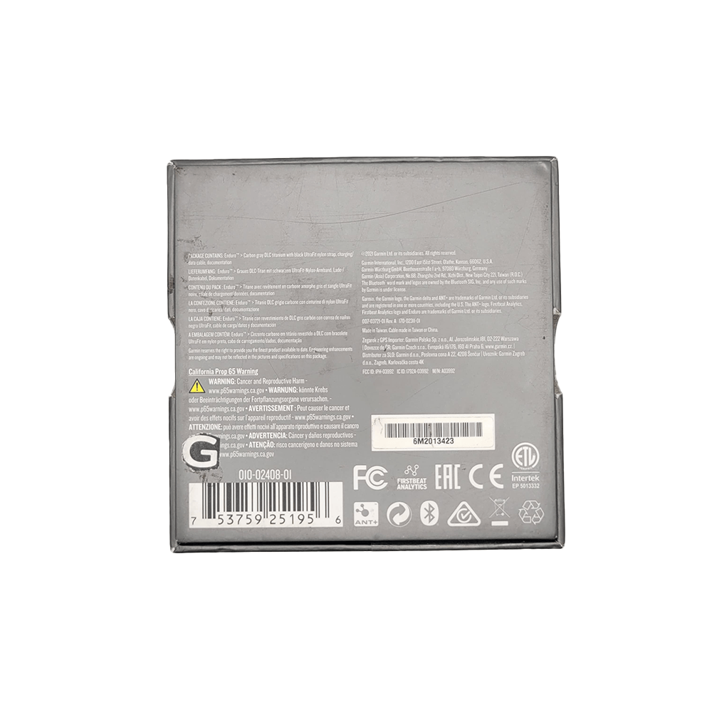 Encontraproduto.com.br - Mostruário Outlet Monitor Cardíaco de Pulso com GPS Garmin Enduro Preto c/ pulseira Preta Loop