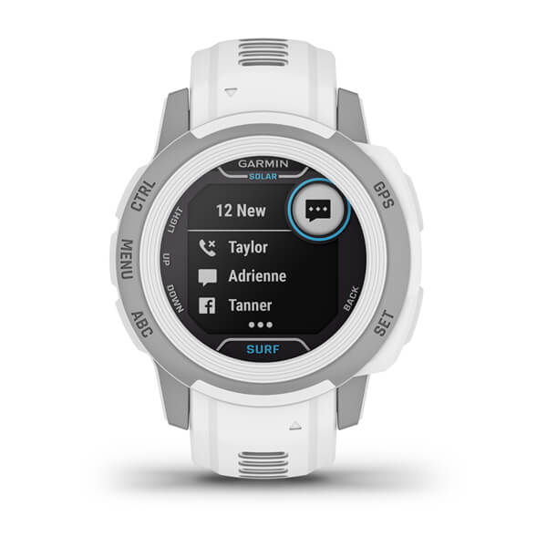Encontraproduto.com.br - Outlet Monitor Cardíaco de Pulso com GPS Garmin Instinct 2S Solar Surf Branco c/ Aro Cinza WW