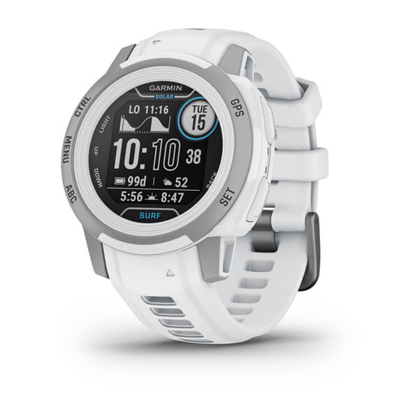 Encontraproduto.com.br - Outlet Monitor Cardíaco de Pulso com GPS Garmin Instinct 2S Solar Surf Branco c/ Aro Cinza WW