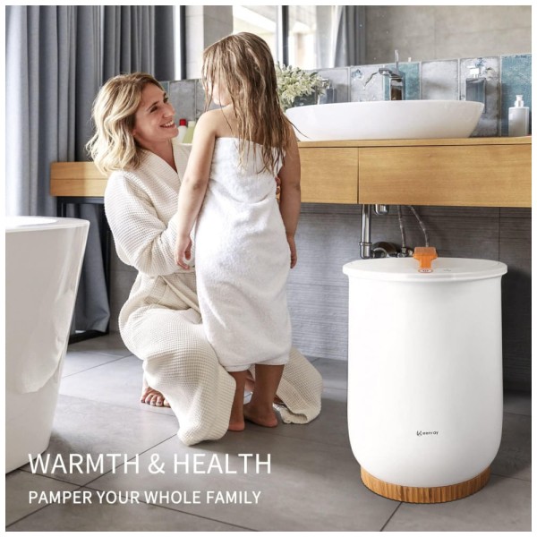 Encontraproduto.com.br - Aquecedor de Toalha Elétrico até 2 Toalhas com Desligamento Automático, 110V, Keenray CL1, Branca Neve