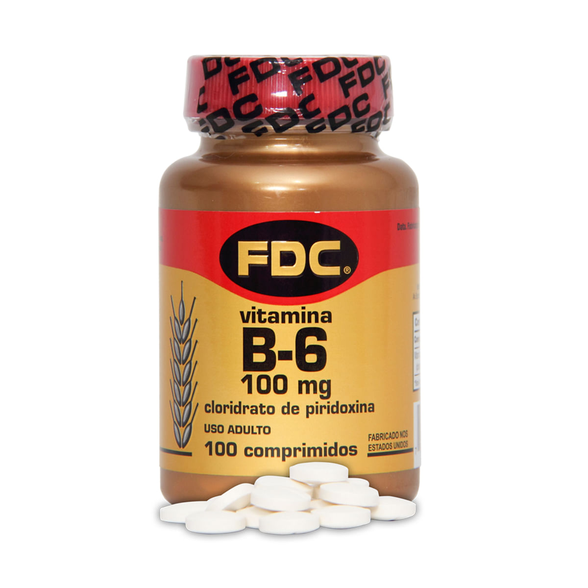 Encontraproduto.com.br - Vitamina B6 100mg Com 100 Comprimidos Fdc