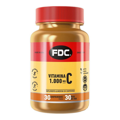 Encontraproduto.com.br - Vitamina-C Film Coated 1000mg FDC 30 Comprimidos