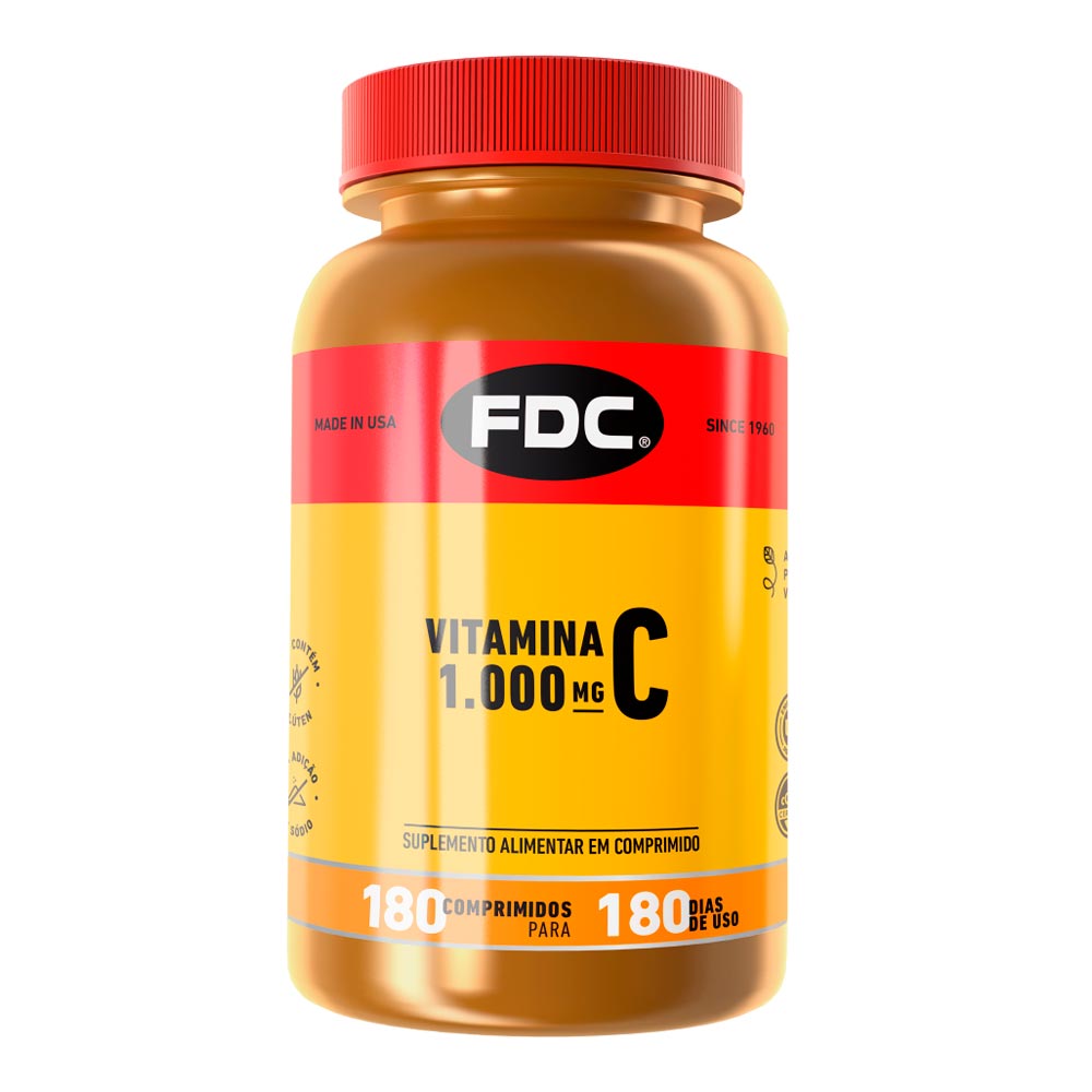 Encontraproduto.com.br - Vitamina C 1000mg FDC Vegano 180 Comprimidos