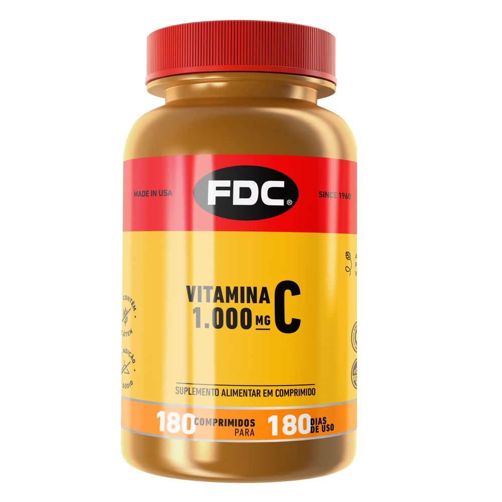 Encontraproduto.com.br - Vitamina C 1000mg FDC Vegano 180 Comprimidos