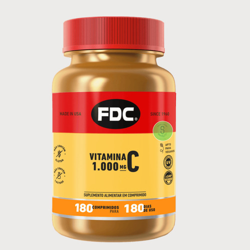 Encontraproduto.com.br - Vitamina C 1000mg FDC Vegano 180 Comprimidos