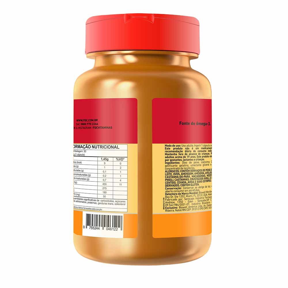 Encontraproduto.com.br - Suplemento Alimentar Ômega-3 + CoQ10 FDC Sabor Limão 30 Cápsulas