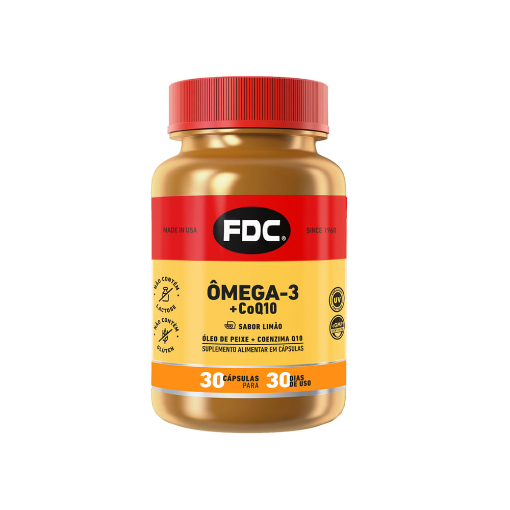 Encontraproduto.com.br - Suplemento Alimentar Ômega-3 + CoQ10 FDC Sabor Limão 30 Cápsulas