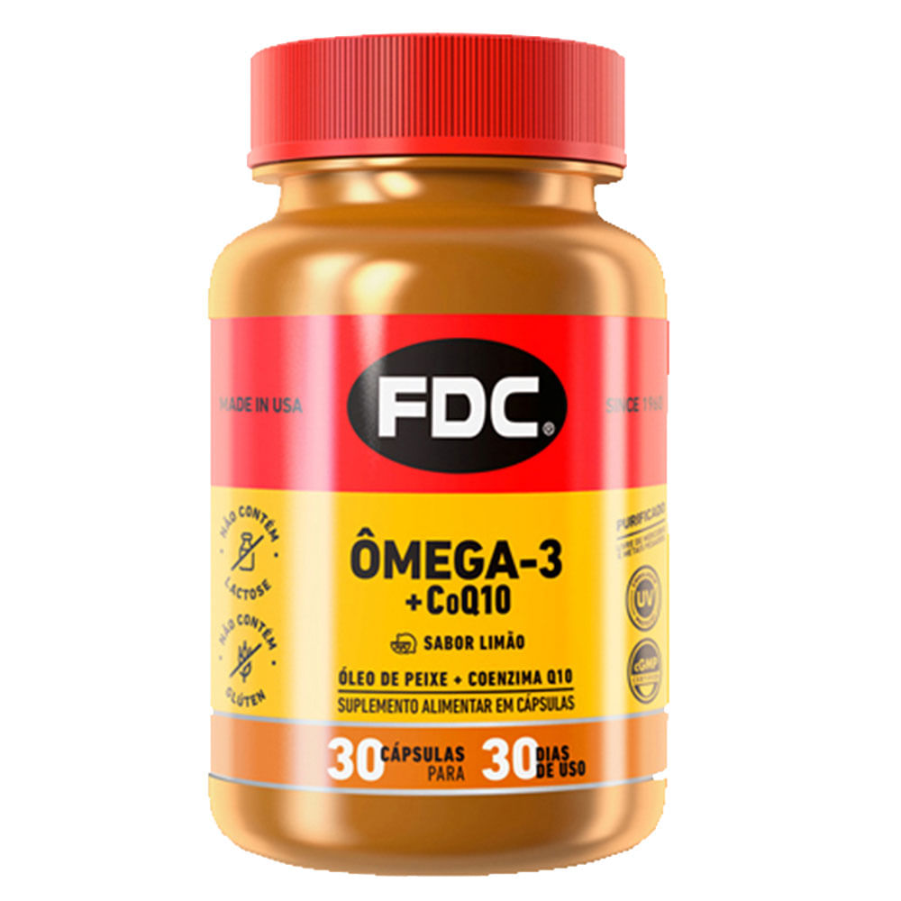 Encontraproduto.com.br - Suplemento Alimentar Ômega-3 + CoQ10 FDC Sabor Limão 30 Cápsulas