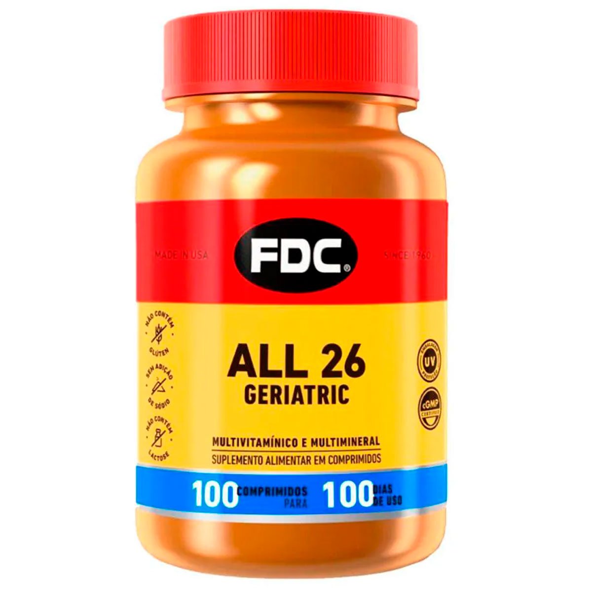 Encontraproduto.com.br - All 26 Geriatric 100 Comprimidos Multivitamínicos e Multiminerais FDC