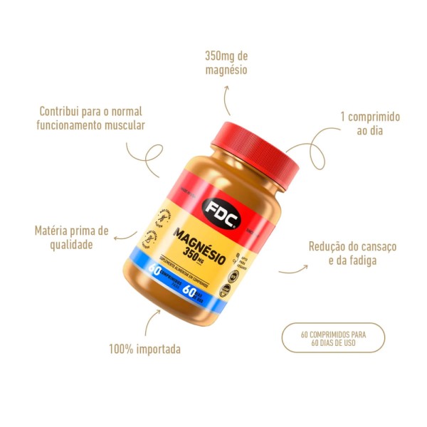 Encontraproduto.com.br - Magnésio 350Mg Fdc 60 Comprimidos