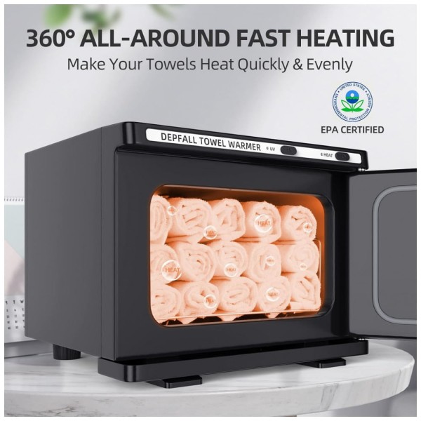 Encontraproduto.com.br - Aquecedor de Toalha Elétrico para Barbearia 8L, 110V, DEPFALL, Preto