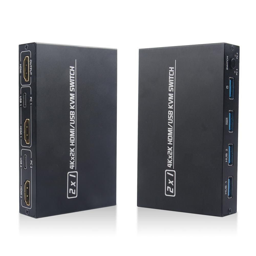 Switch KVM HDMI USB 2 em 1 AIMOS AMKVM 201CL Suporte HD 2K * 4K 2 hosts