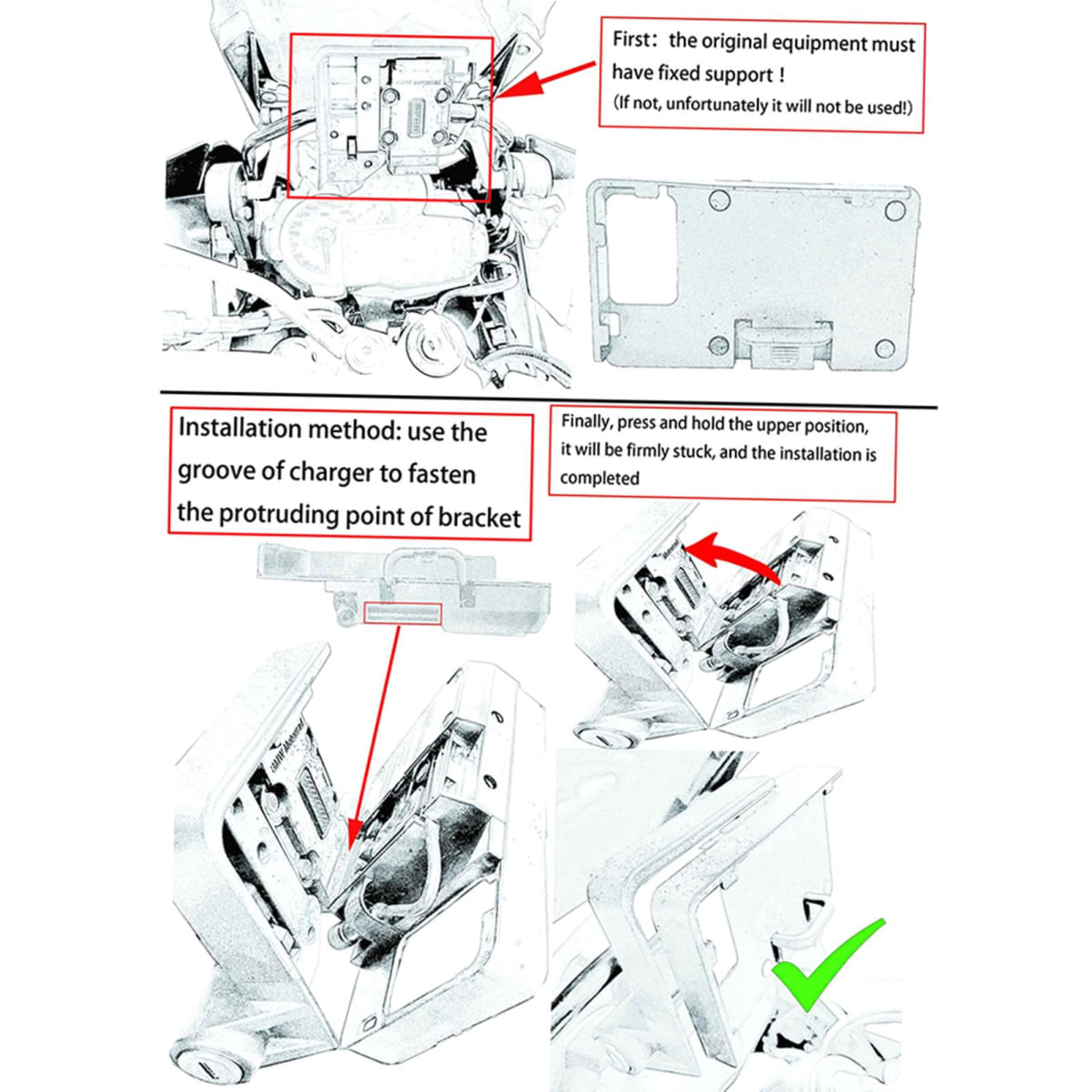 Encontraproduto.com.br - Acessórios de Suporte de Navegação para Celular com Carregador USB para BMW R1200GS LC & Adventure S1000XR
