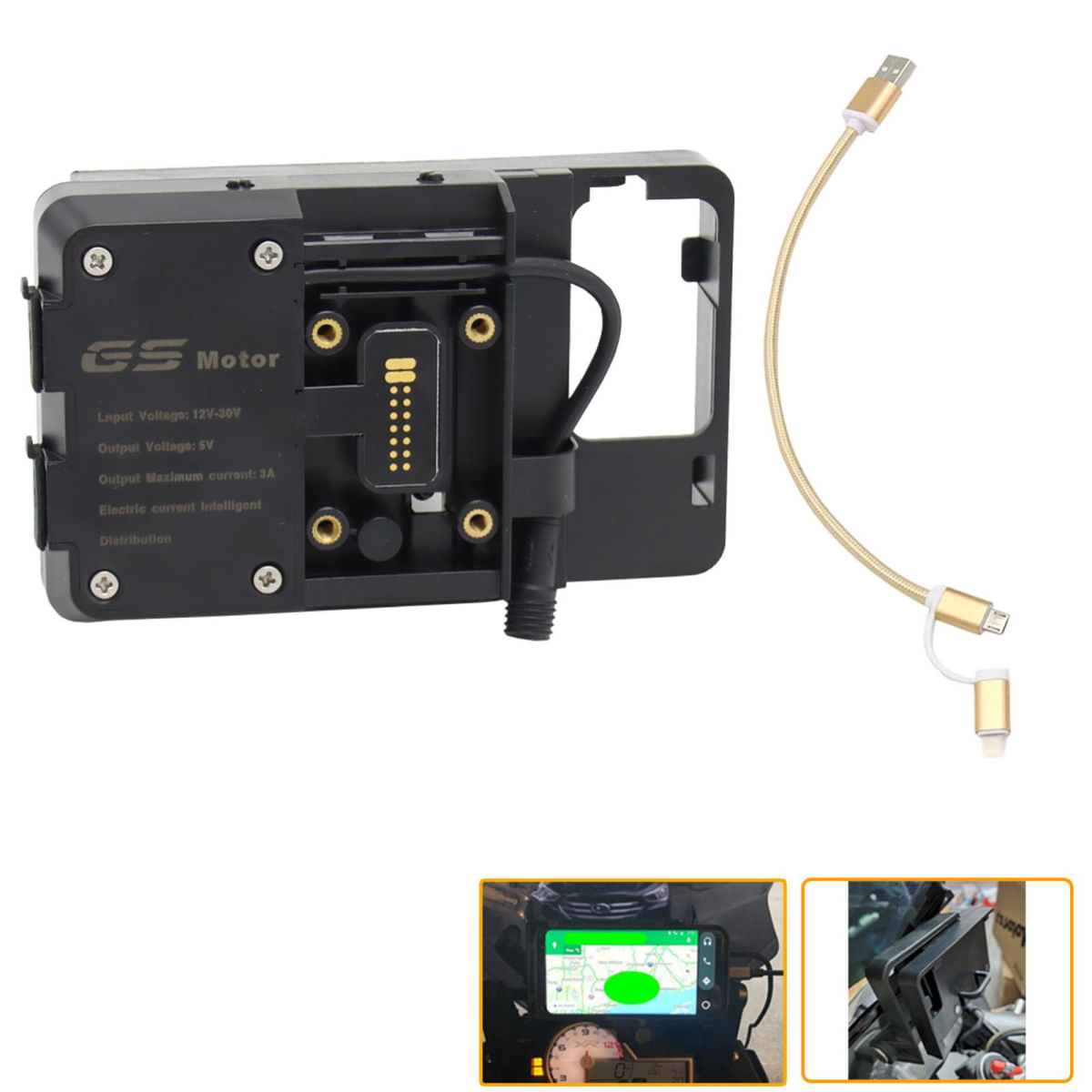 Encontraproduto.com.br - Acessórios de Suporte de Navegação para Celular com Carregador USB para BMW R1200GS LC & Adventure S1000XR